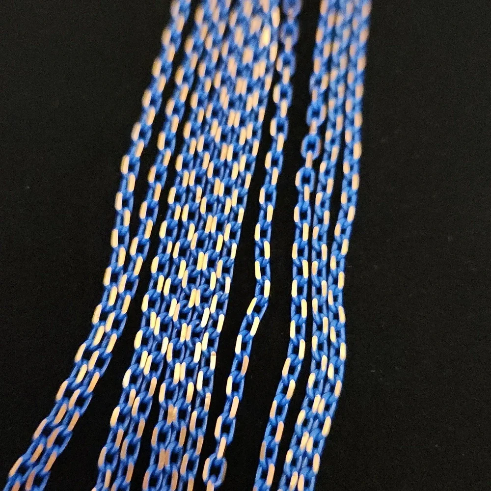Cara NY necklace blue gold shimmer flex multi-strand